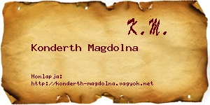 Konderth Magdolna névjegykártya